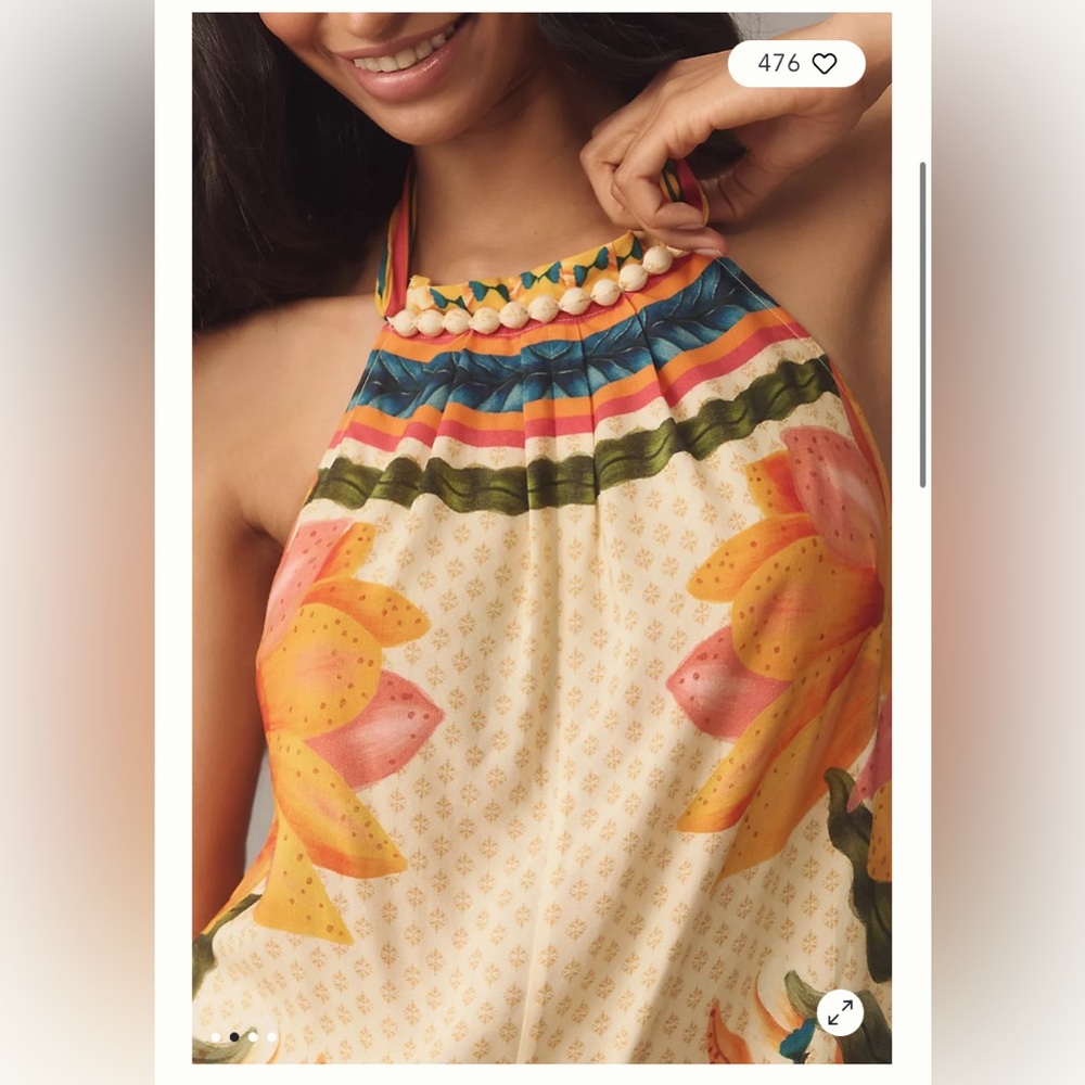 Farm Rio x Anthropologie Floral Halter Jumpsuit ⭐️Host Pick